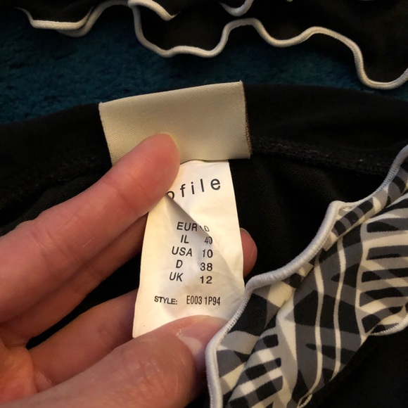 Profile bikini bottoms, black & white, Sz 10 - Picture 4 of 7